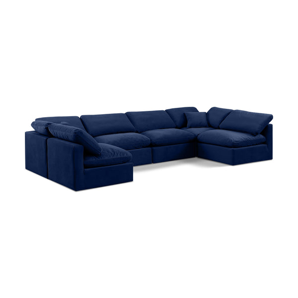 Diamond Modern Furniture Meridian Sectionals Stationary 147Navy-Sec6D IMAGE 1