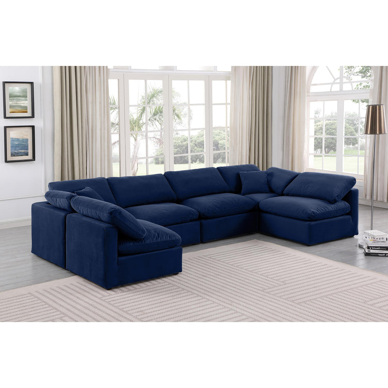Diamond Modern Furniture Meridian Sectionals Stationary 147Navy-Sec6D IMAGE 2