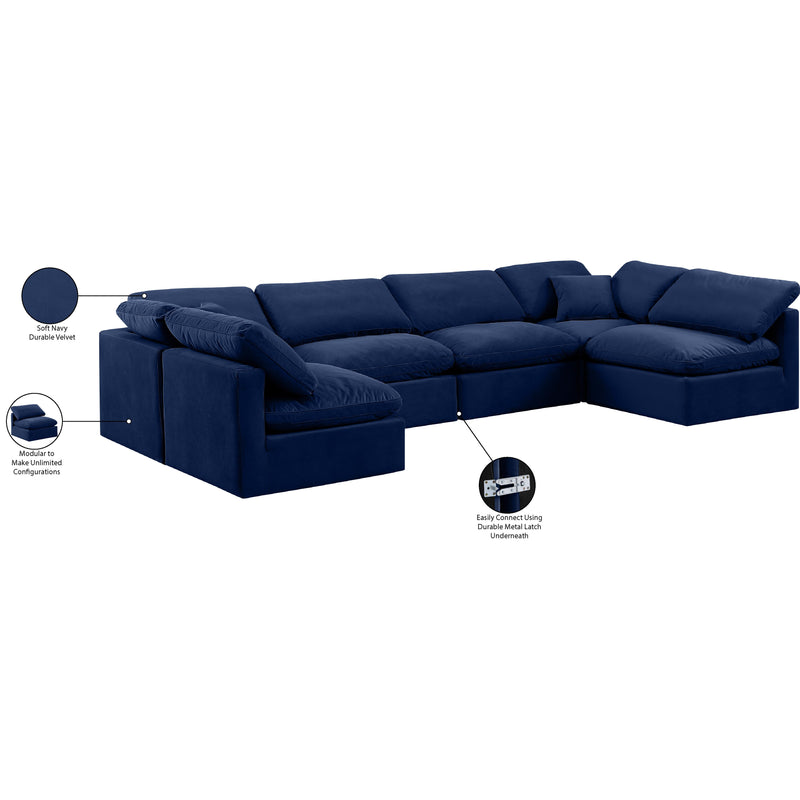 Diamond Modern Furniture Meridian Sectionals Stationary 147Navy-Sec6D IMAGE 9
