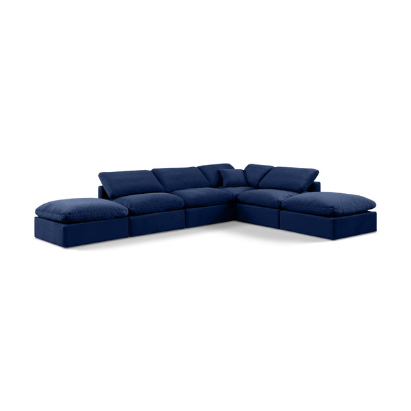 Diamond Modern Furniture Meridian Sectionals Stationary 147Navy-Sec6E IMAGE 1
