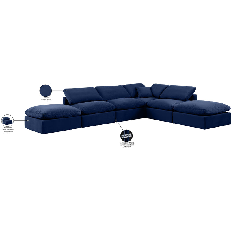 Diamond Modern Furniture Meridian Sectionals Stationary 147Navy-Sec6E IMAGE 8