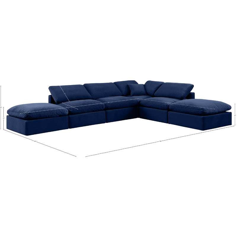 Diamond Modern Furniture Meridian Sectionals Stationary 147Navy-Sec6E IMAGE 9