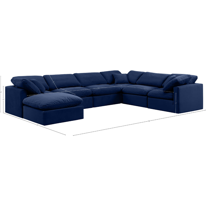 Diamond Modern Furniture Meridian Sectionals Stationary 147Navy-Sec7A IMAGE 10
