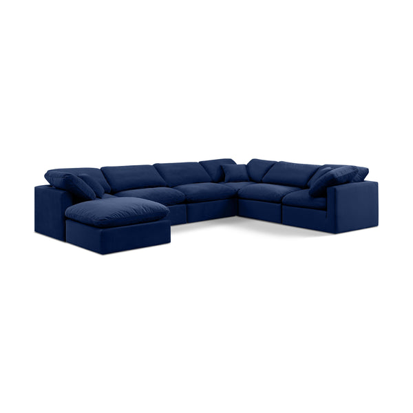 Diamond Modern Furniture Meridian Sectionals Stationary 147Navy-Sec7A IMAGE 1