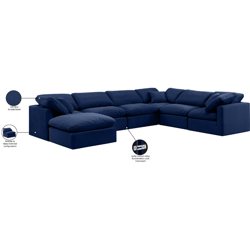 Diamond Modern Furniture Meridian Sectionals Stationary 147Navy-Sec7A IMAGE 9
