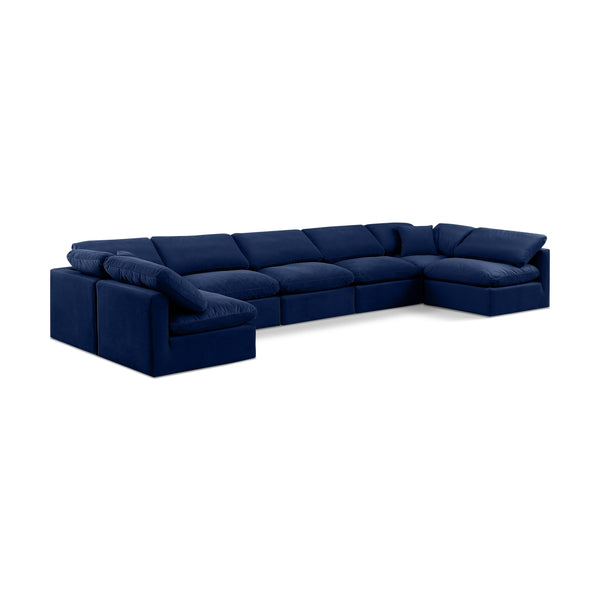 Diamond Modern Furniture Meridian Sectionals Stationary 147Navy-Sec7B IMAGE 1