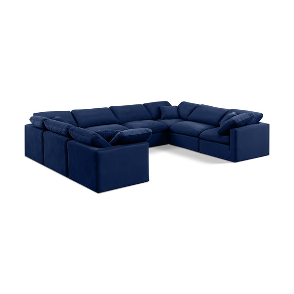 Diamond Modern Furniture Meridian Sectionals Stationary 147Navy-Sec8A IMAGE 1
