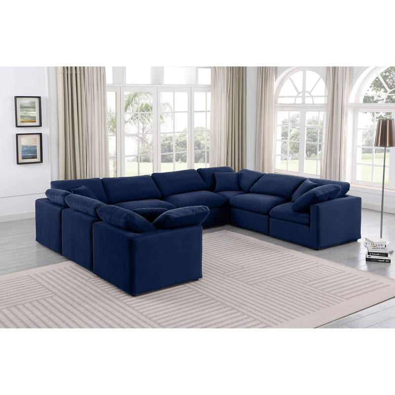 Diamond Modern Furniture Meridian Sectionals Stationary 147Navy-Sec8A IMAGE 2