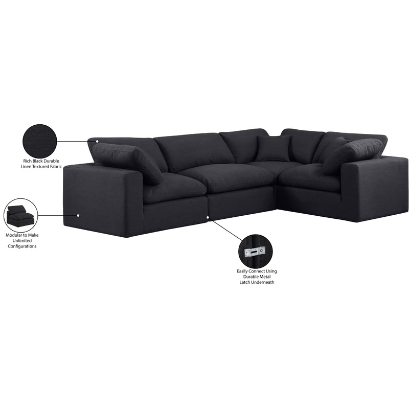 Diamond Modern Furniture Meridian Sectionals Stationary 187Black-Sec4C IMAGE 10