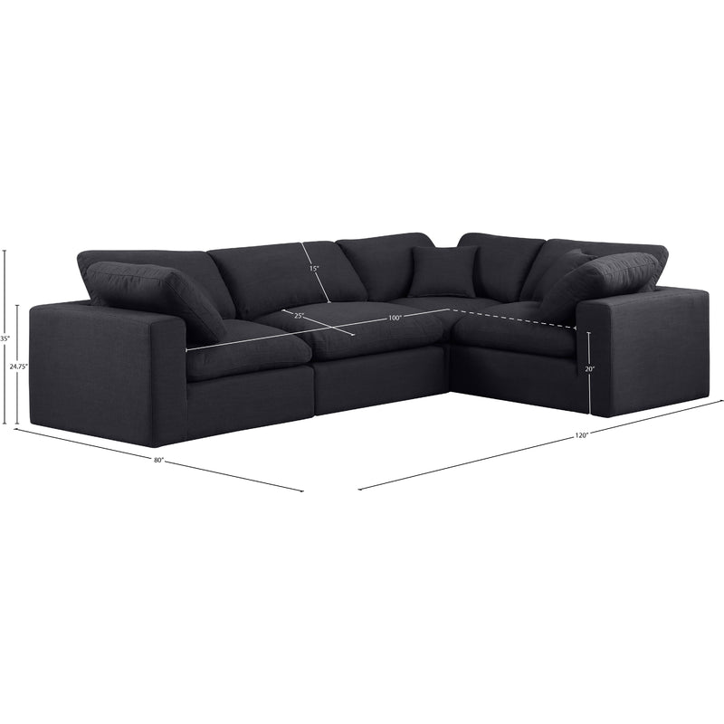 Diamond Modern Furniture Meridian Sectionals Stationary 187Black-Sec4C IMAGE 11