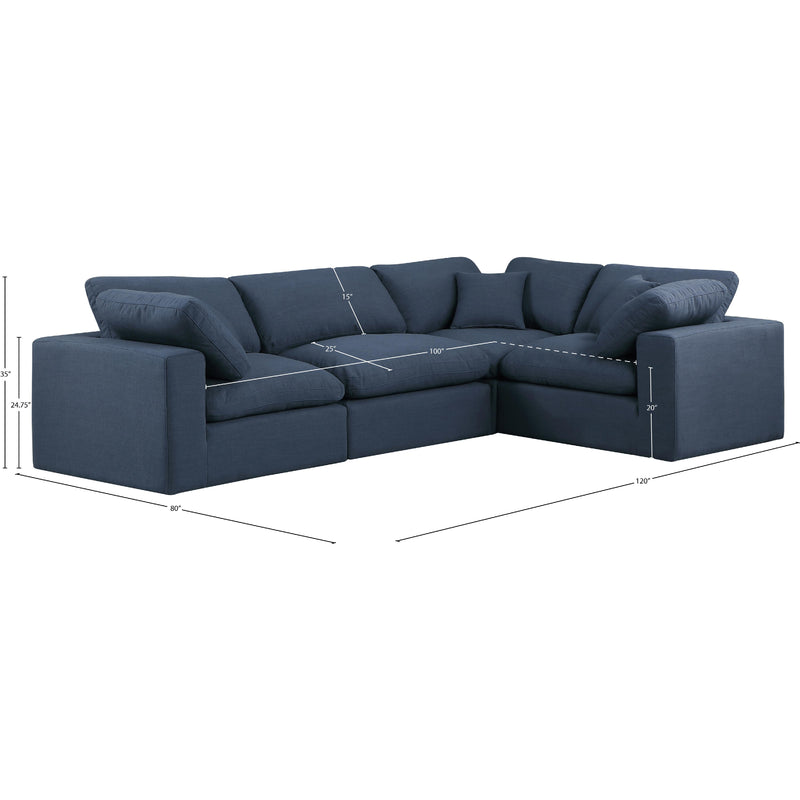 Diamond Modern Furniture Meridian Sectionals Stationary 187Navy-Sec4C IMAGE 11