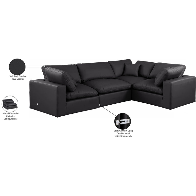 Diamond Modern Furniture Meridian Sectionals Stationary 188Black-Sec4C IMAGE 10