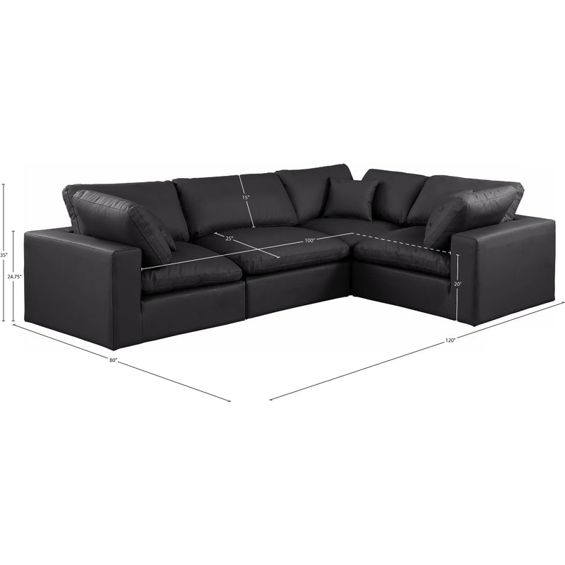 Diamond Modern Furniture Meridian Sectionals Stationary 188Black-Sec4C IMAGE 11