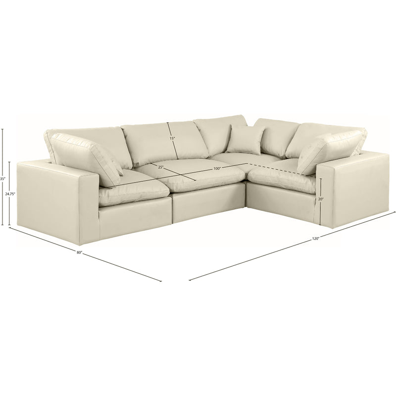 Diamond Modern Furniture Meridian Sectionals Stationary 188Cream-Sec4C IMAGE 11