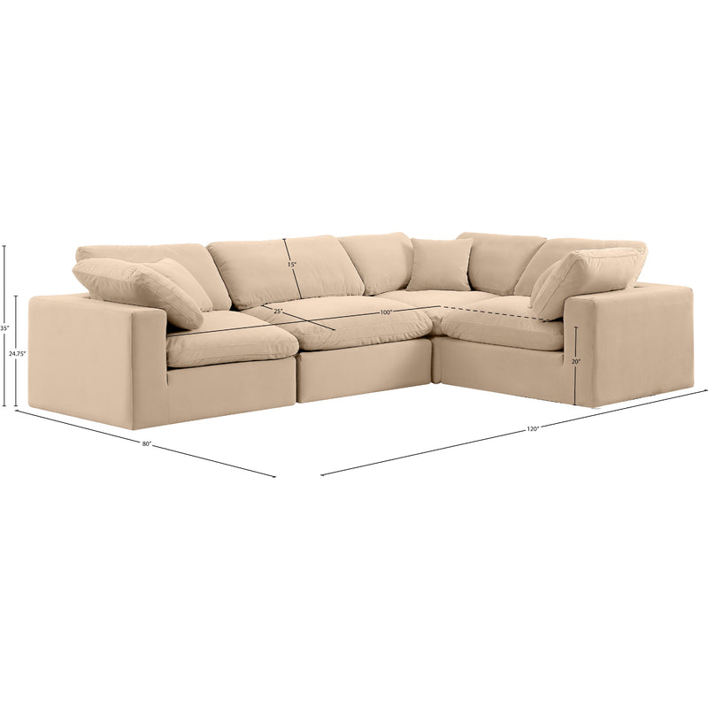 Diamond Modern Furniture Meridian Sectionals Stationary 189Beige-Sec4C IMAGE 11