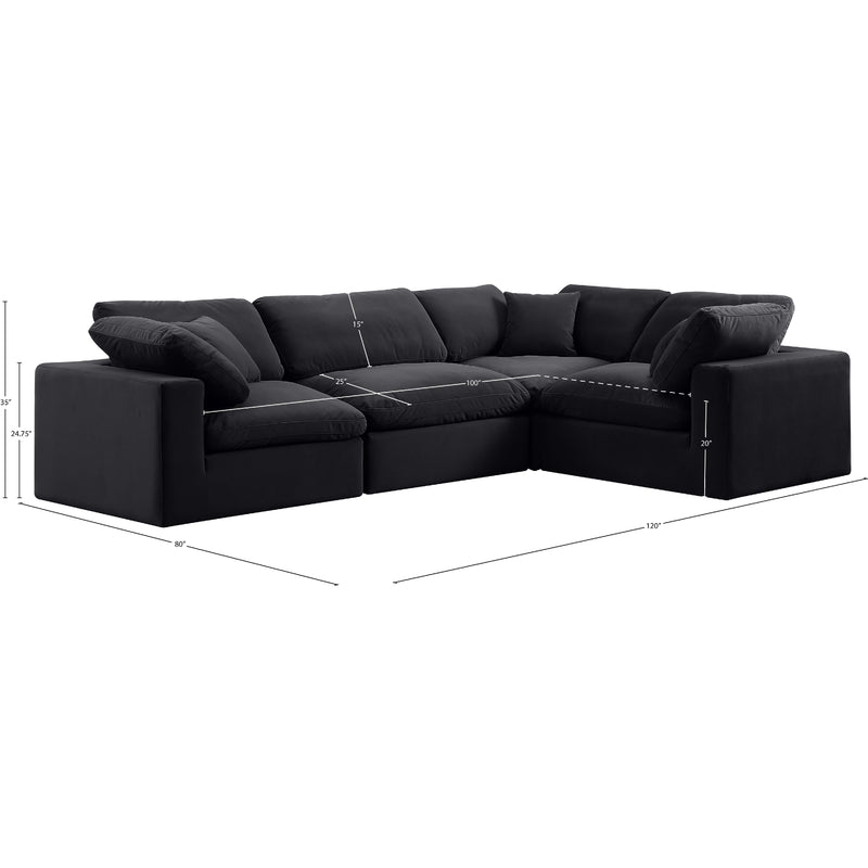 Diamond Modern Furniture Meridian Sectionals Stationary 189Black-Sec4C IMAGE 11