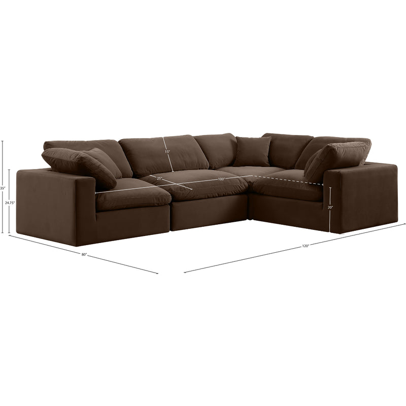 Diamond Modern Furniture Meridian Sectionals Stationary 189Brown-Sec4C IMAGE 11