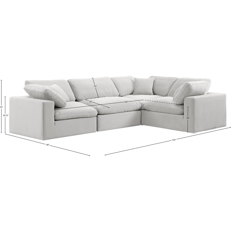 Diamond Modern Furniture Meridian Sectionals Stationary 189Cream-Sec4C IMAGE 11