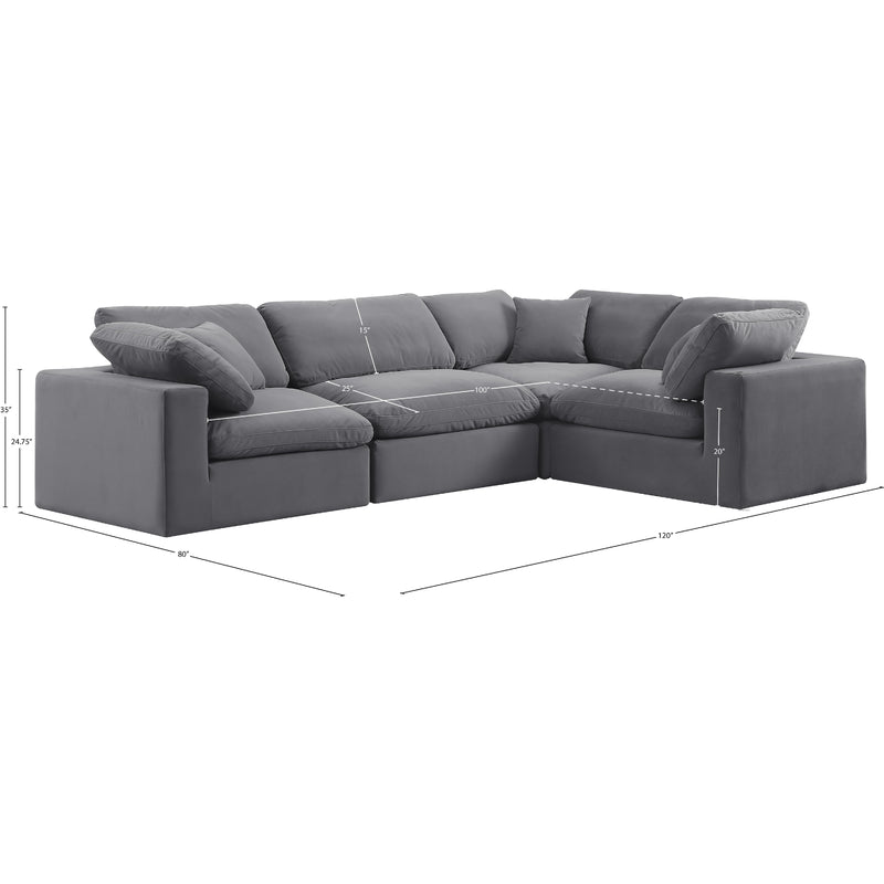 Diamond Modern Furniture Meridian Sectionals Stationary 189Grey-Sec4C IMAGE 11