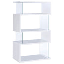 Emelle 63-inch 4-shelf Glass Panel Bookshelf Black