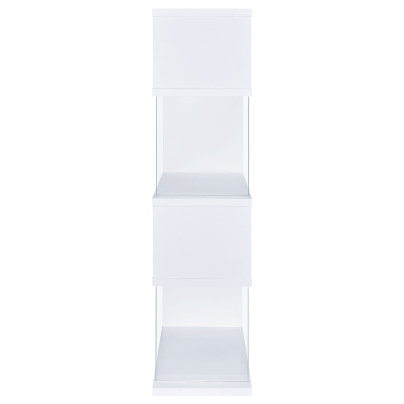 Emelle 63-inch 4-shelf Glass Panel Bookshelf Black