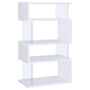 Emelle 63-inch 4-shelf Glass Panel Bookshelf Black
