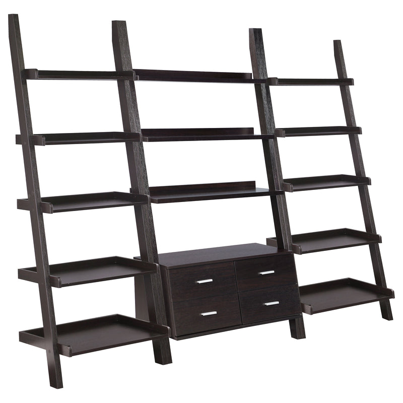 Colella  Ladder Desk and Bookcase Set Cappuccino