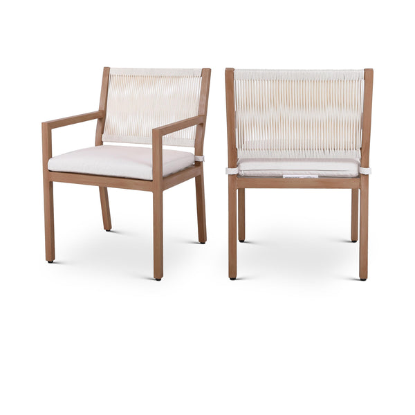 Diamond Modern Furniture Meridian Outdoor Seating Dining Chairs 362Cream-AC IMAGE 1