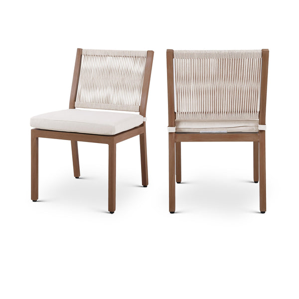 Diamond Modern Furniture Meridian Outdoor Seating Dining Chairs 362Cream-SC IMAGE 1