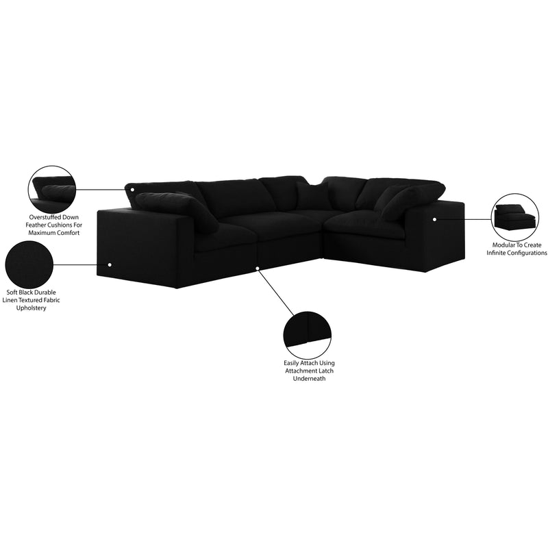 Diamond Modern Furniture Meridian Sectionals Stationary 601Black-Sec4C IMAGE 7