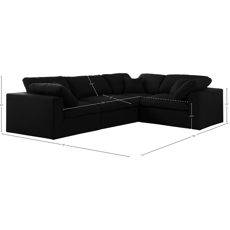 Diamond Modern Furniture Meridian Sectionals Stationary 601Black-Sec4C IMAGE 8