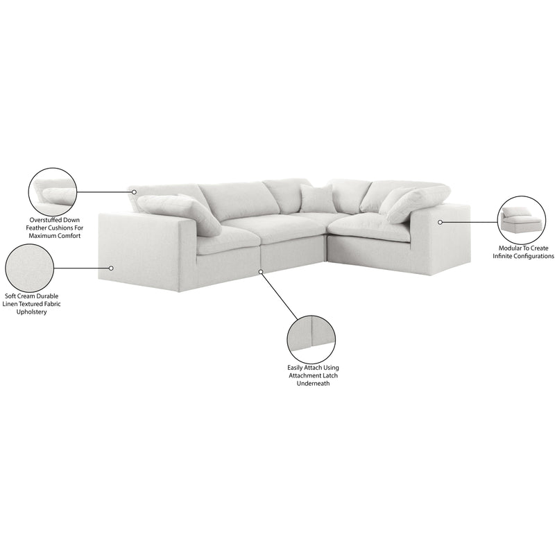 Diamond Modern Furniture Meridian Sectionals Stationary 601Cream-Sec4C IMAGE 7