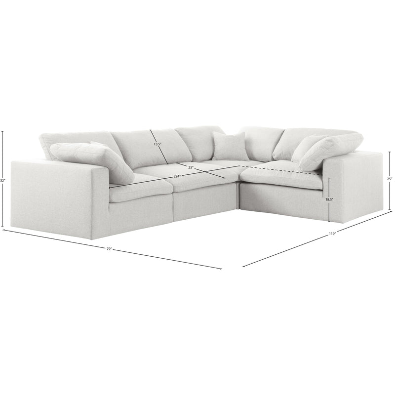 Diamond Modern Furniture Meridian Sectionals Stationary 601Cream-Sec4C IMAGE 8