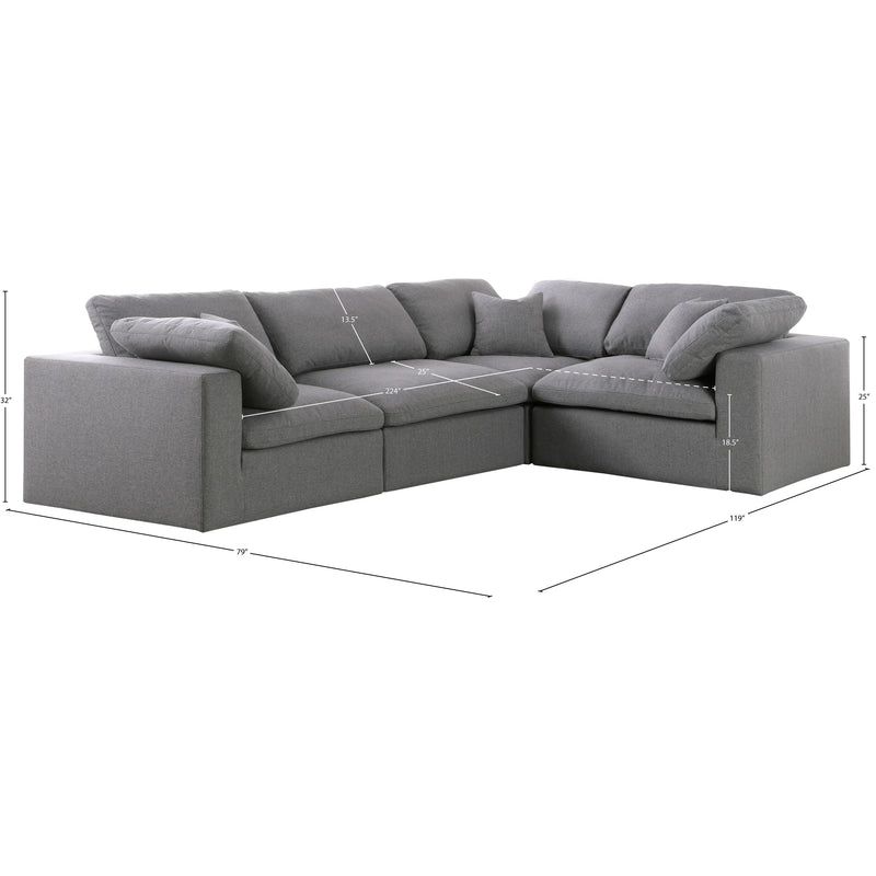 Diamond Modern Furniture Meridian Sectionals Stationary 601Grey-Sec4C IMAGE 8