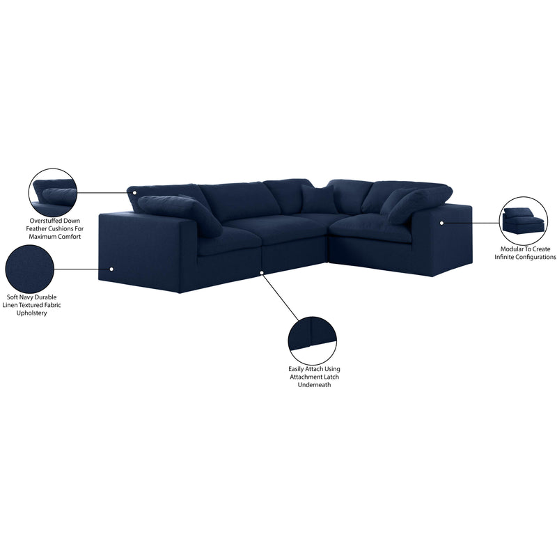 Diamond Modern Furniture Meridian Sectionals Stationary 601Navy-Sec4C IMAGE 7