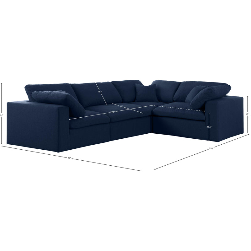 Diamond Modern Furniture Meridian Sectionals Stationary 601Navy-Sec4C IMAGE 8