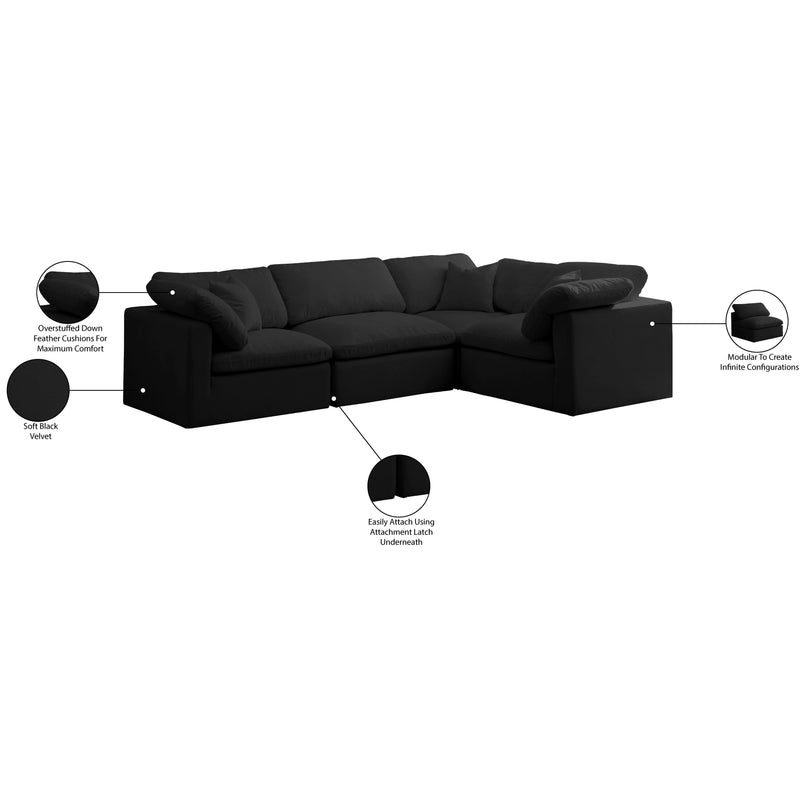 Diamond Modern Furniture Meridian Sectionals Stationary 602Black-Sec4C IMAGE 7