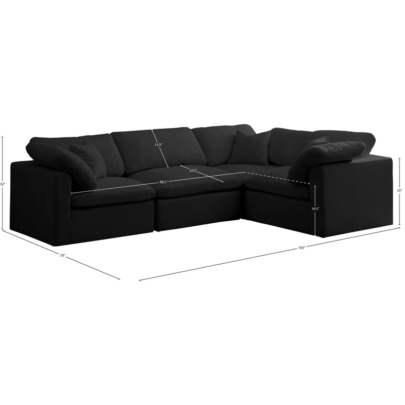 Diamond Modern Furniture Meridian Sectionals Stationary 602Black-Sec4C IMAGE 8