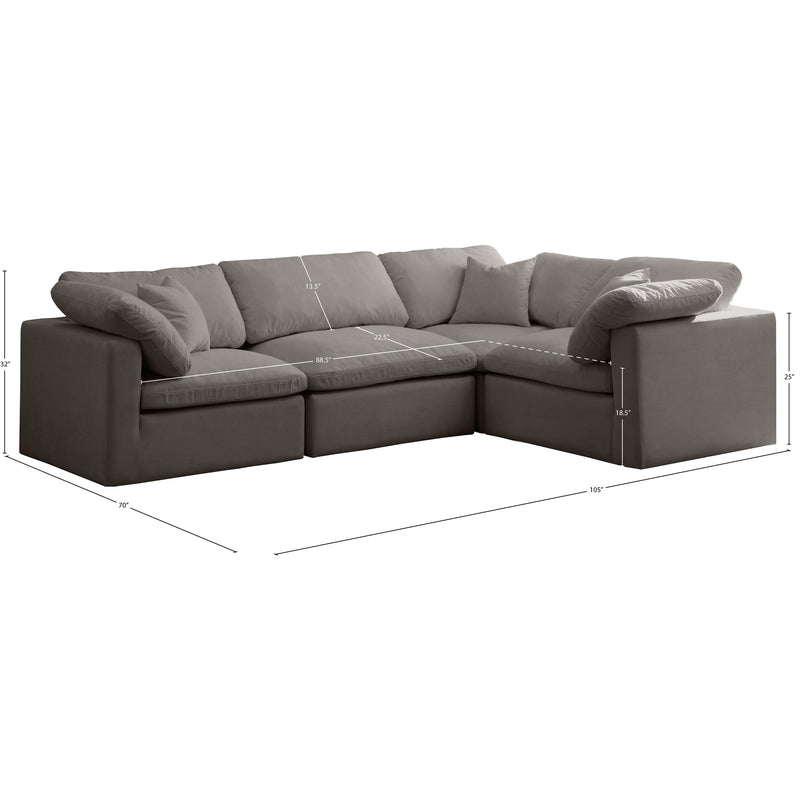 Diamond Modern Furniture Meridian Sectionals Stationary 602Grey-Sec4C IMAGE 8