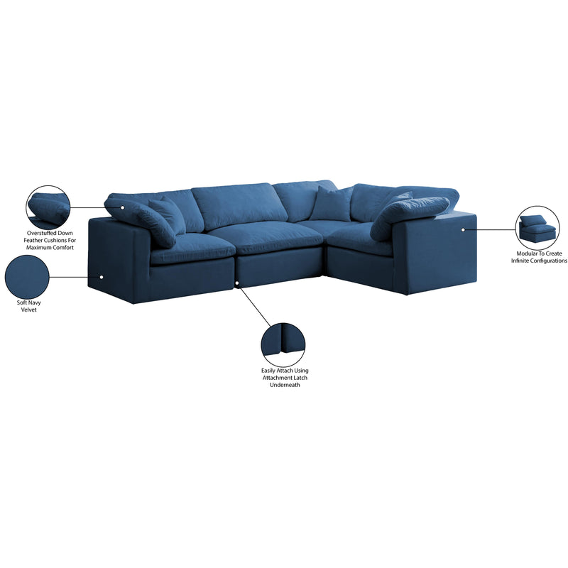 Diamond Modern Furniture Meridian Sectionals Stationary 602Navy-Sec4C IMAGE 7