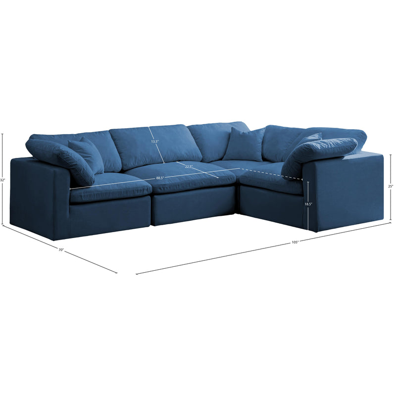 Diamond Modern Furniture Meridian Sectionals Stationary 602Navy-Sec4C IMAGE 8