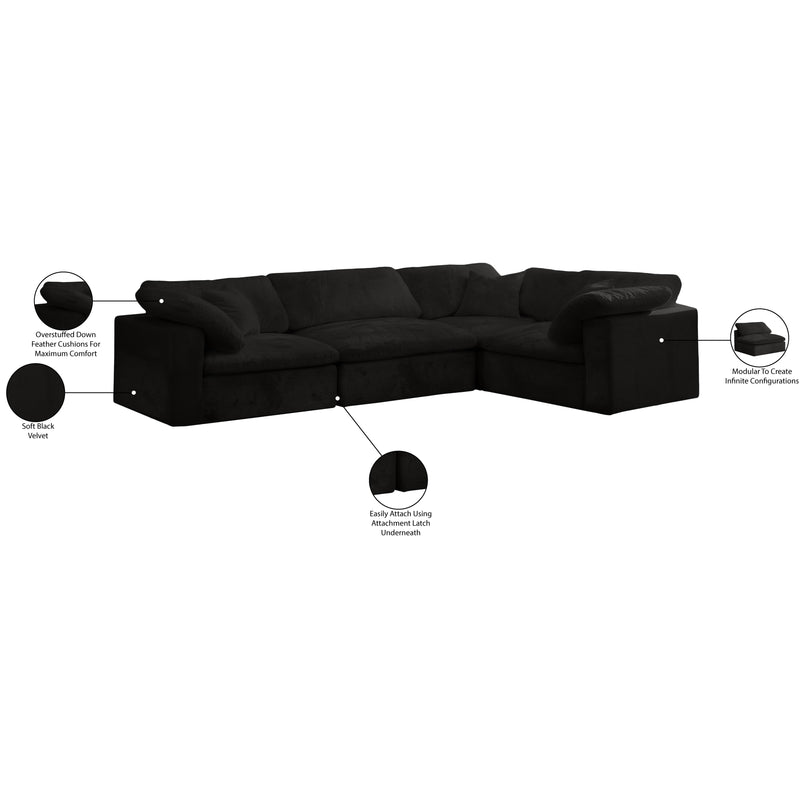 Diamond Modern Furniture Meridian Sectionals Stationary 634Black-Sec4C IMAGE 7