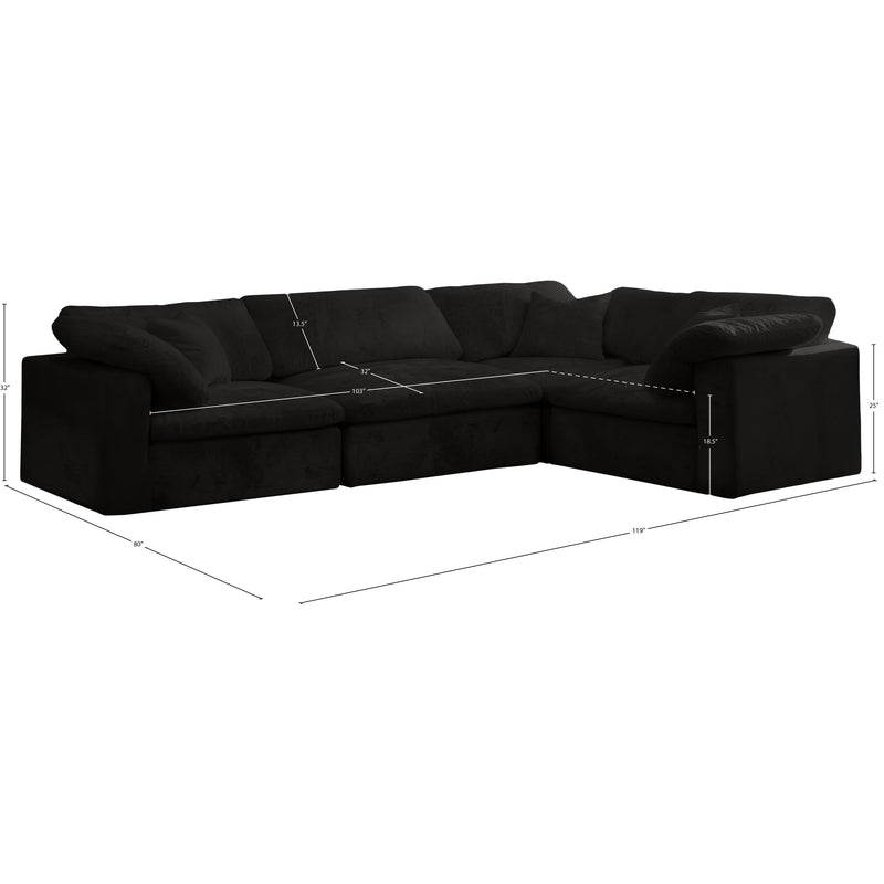 Diamond Modern Furniture Meridian Sectionals Stationary 634Black-Sec4C IMAGE 8