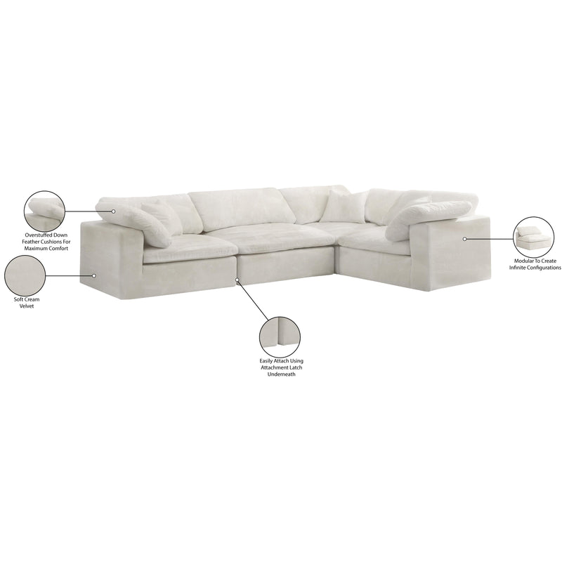 Diamond Modern Furniture Meridian Sectionals Stationary 634Cream-Sec4C IMAGE 7