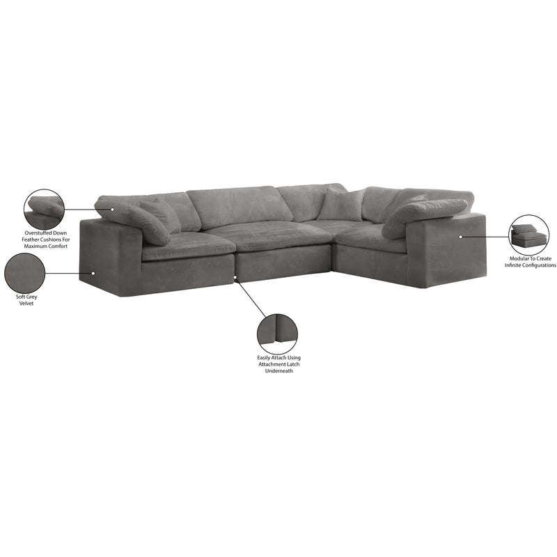 Diamond Modern Furniture Meridian Sectionals Stationary 634Grey-Sec4C IMAGE 7