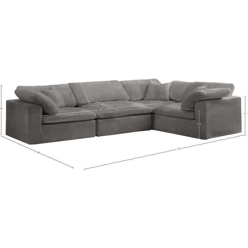 Diamond Modern Furniture Meridian Sectionals Stationary 634Grey-Sec4C IMAGE 8