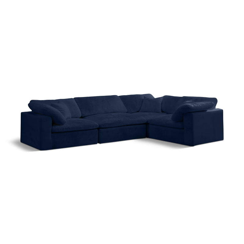 Diamond Modern Furniture Meridian Sectionals Stationary 634Navy-Sec4C IMAGE 1