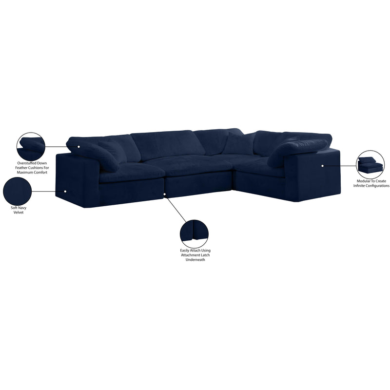 Diamond Modern Furniture Meridian Sectionals Stationary 634Navy-Sec4C IMAGE 7