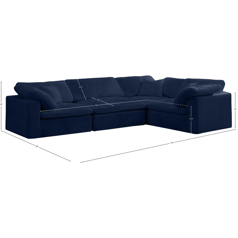 Diamond Modern Furniture Meridian Sectionals Stationary 634Navy-Sec4C IMAGE 8