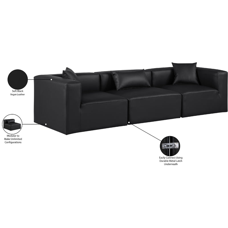 Diamond Modern Furniture Meridian Sofas Stationary 668Black-S108B IMAGE 9